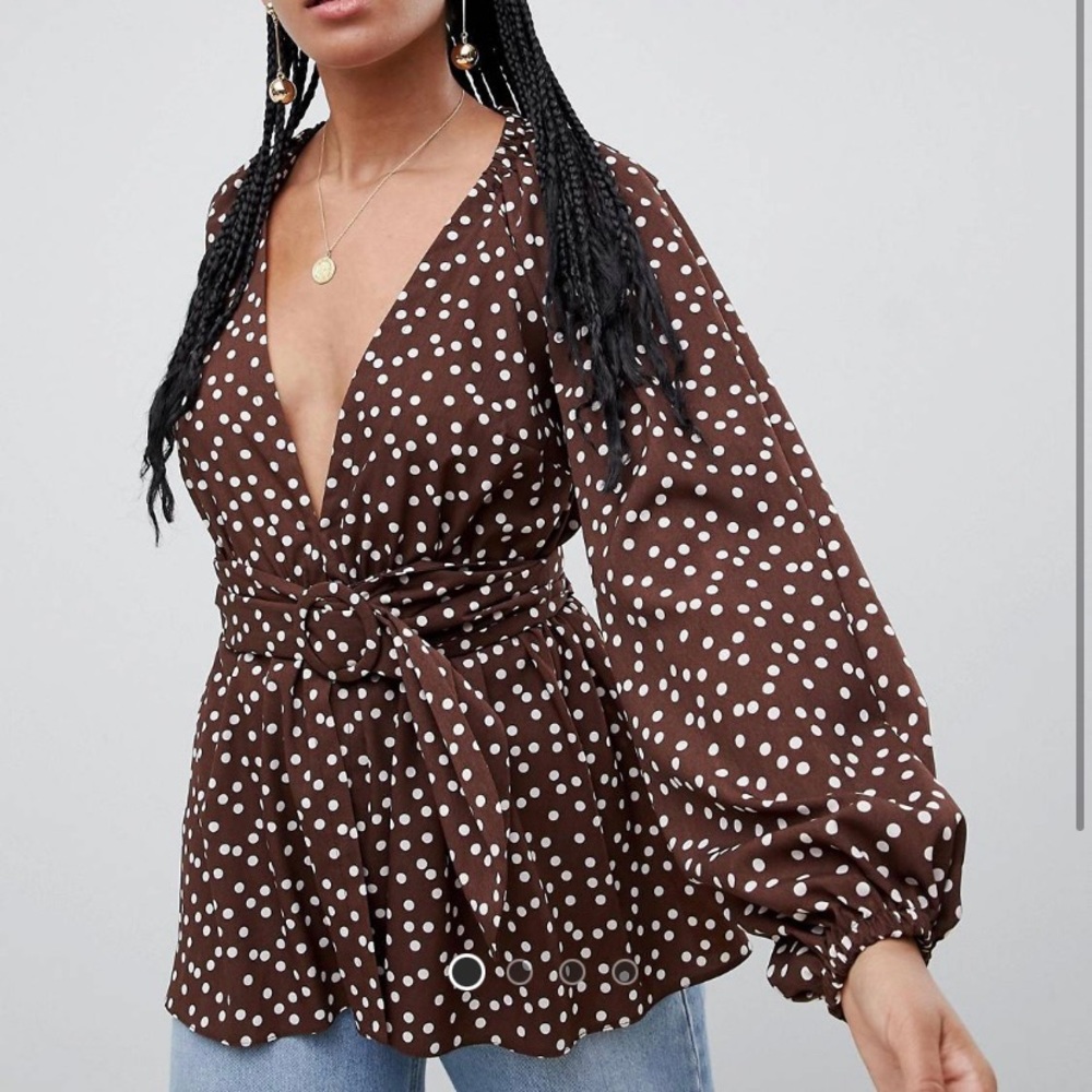 ASOS Polka Dot Belted Top